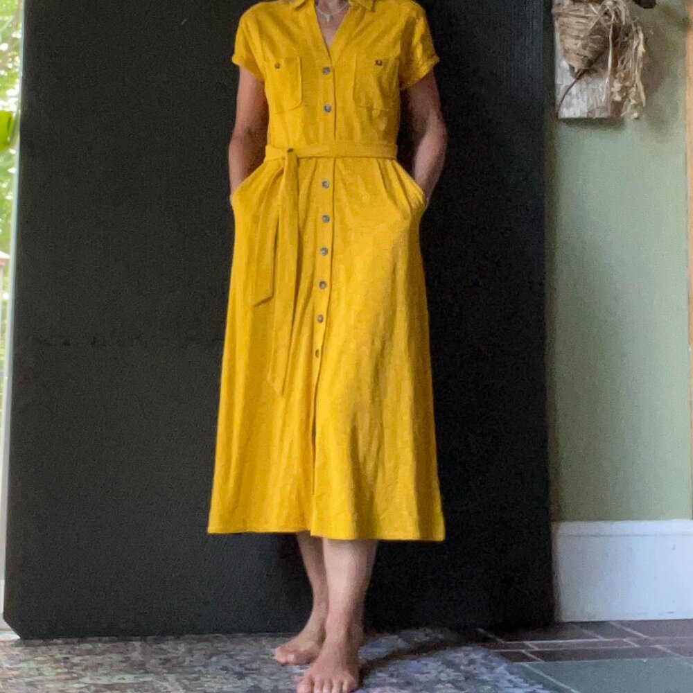 Boden, Midi-shirtdress, bright yellow, size 4R